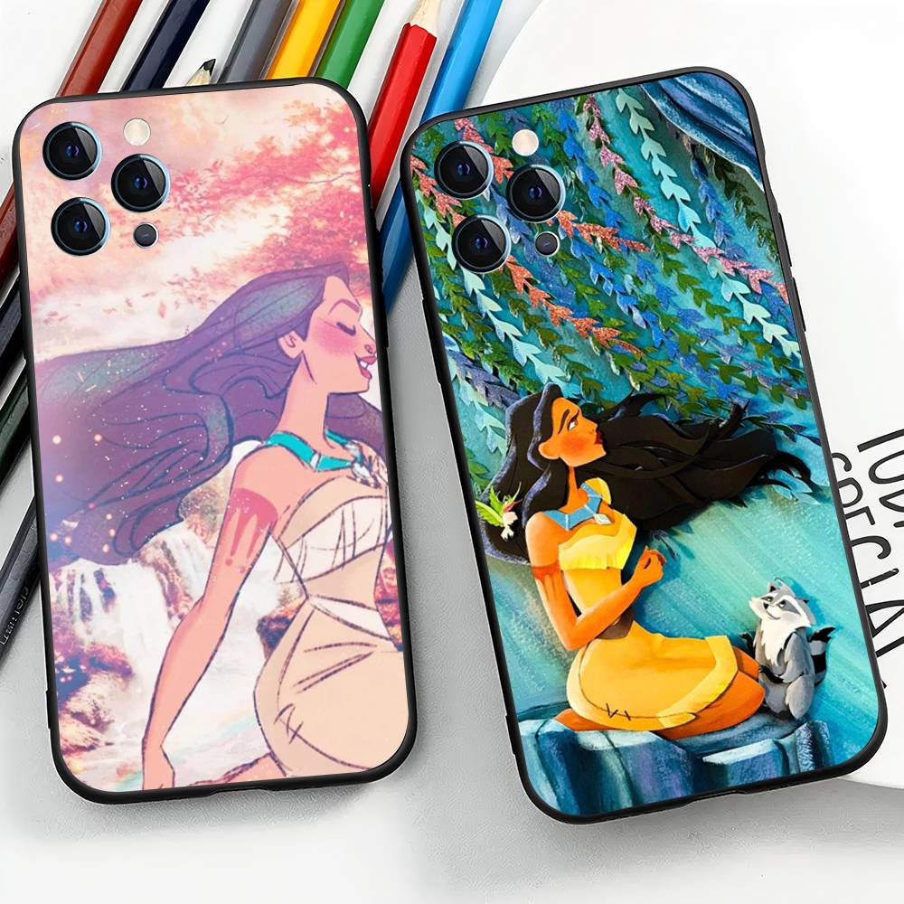 Disney Pocahontas For iPhone 13,17,11,12,16,14,15,Plus,Pro Max Soft Silicone Black Phone Case