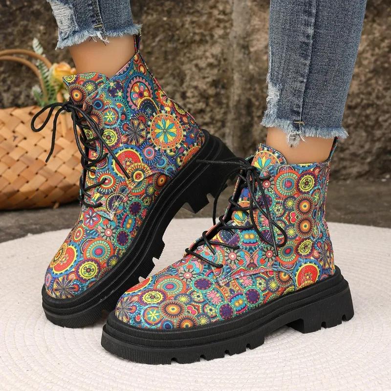 Fashion 2025 New Womens Autumn New Designer Thick-soled Non-slip Short Boots Casual Lightweight Wear-resistant Womens Boots Large Size
