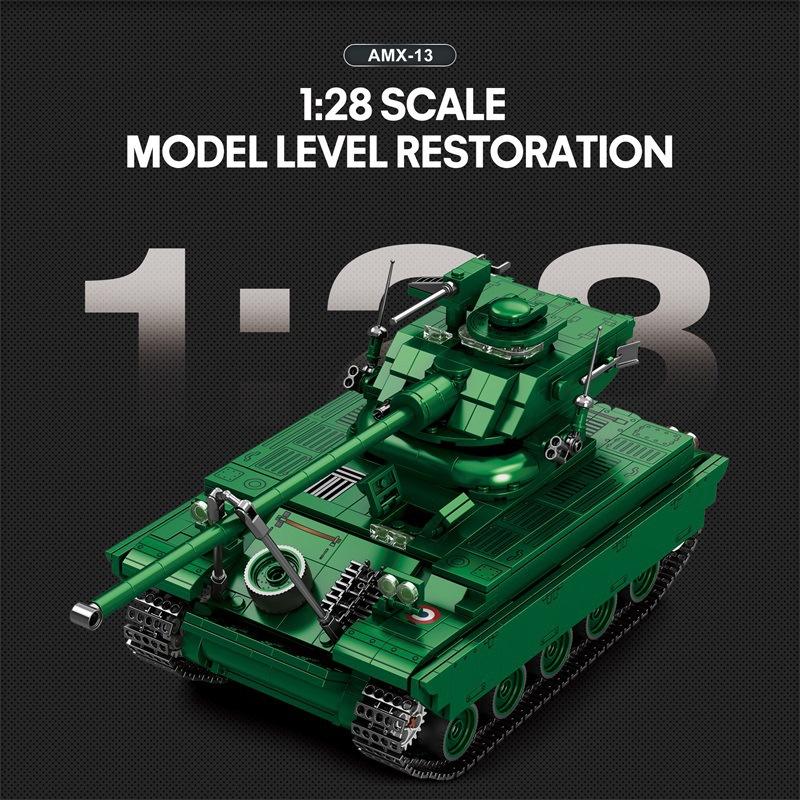 Reobrix 77033 AMX-13 Military Building Blocks Tank Model Kit Educational Toy for Boys