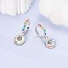 925 Silver Earring Sparkling Colorful Zircon Hoop Earring Round Shape Pendientes Fine Jewelry Gift For Woman