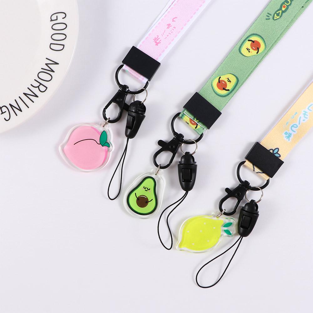 Long Lanyard Neck Strap Keychain Lanyards Cell Phone Lanyard Mobile Phone Straps Fruit Lanyard
