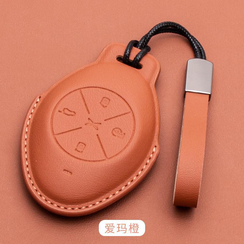 For Xpeng P7 P5 G6 G9 G3i Car Key Case Cover Shell Fob Protector Nappa Leather Protective Keychain Cover Interior Accessories