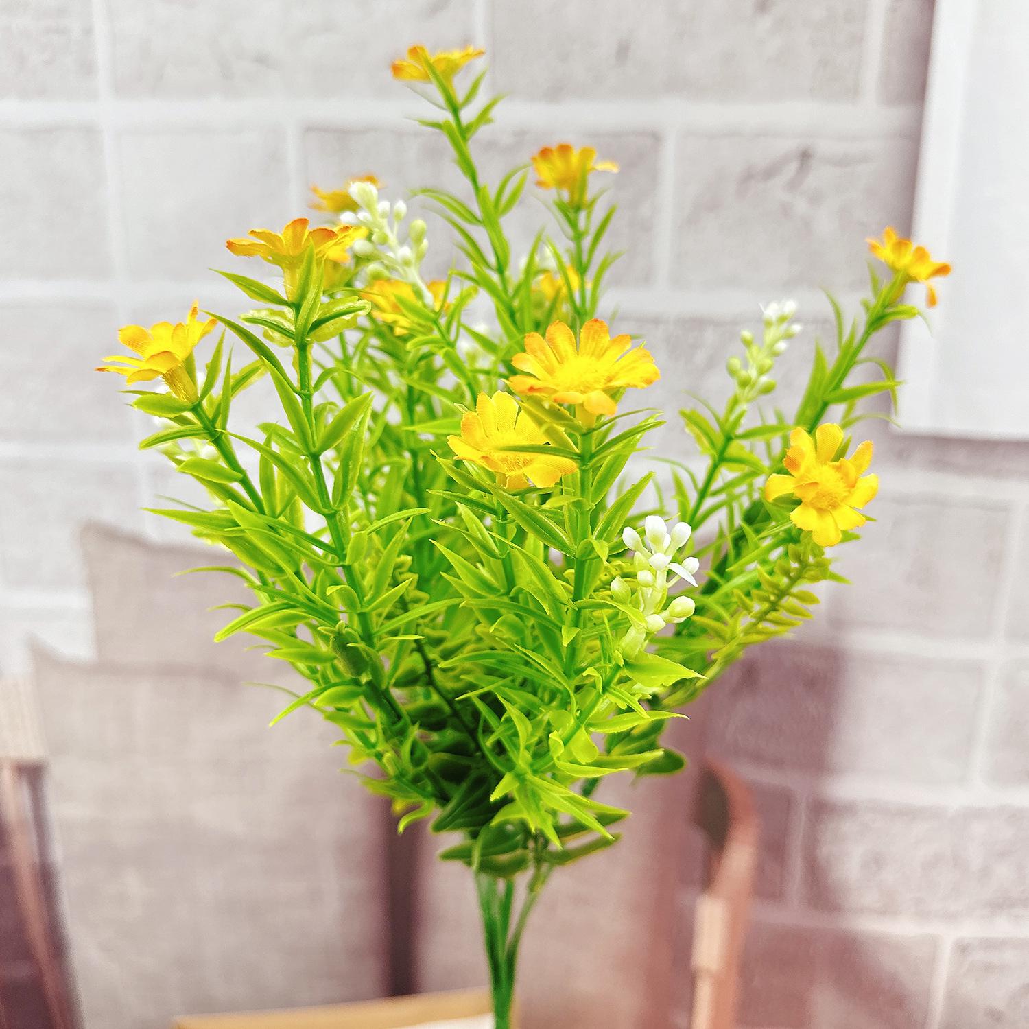 Pastoral Style Daisy & Chrysanthemum Silk Floral Arrangement for Home Decor