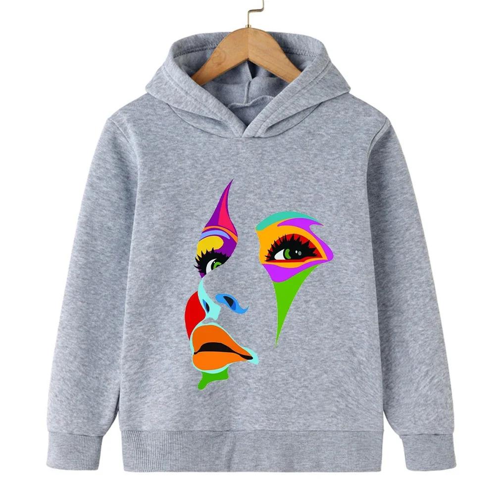 Mode Hip-Hop Trend Street Buchstaben Kunst Druck Junge/Mädchen Schlicht Langärmlig Lässiger Kapuzenpullover Alltags-Kapuzenpullover