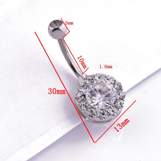 Pendentif rond incrusté de strass pour femmes, haltère, anneau de nombril, bijoux de perçage pour le corps