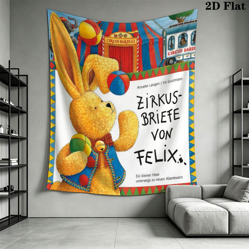 Felix Zirkus (2) Wandteppich Ästhetisches Wandbehang Gedruckter Stoffdecke Dekorative Wandteppiche für Schlafzimmer Wohnzimmer Heimdekoration
