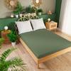 DREAMY PREMIUM Gray-green jersey fitted sheet 90x200cm