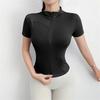 Casual Slim Sports Coat Women Short Sleeve Solid Zipper Cycling Running Yoga Outfit Clothes Summer Sport Jacket