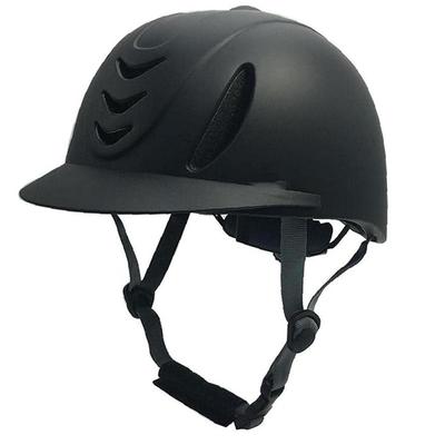 Equestrian Helmet, Adjustable Size 56-61cm, Breathable, Durable, with Strap, Riding Cap, Black