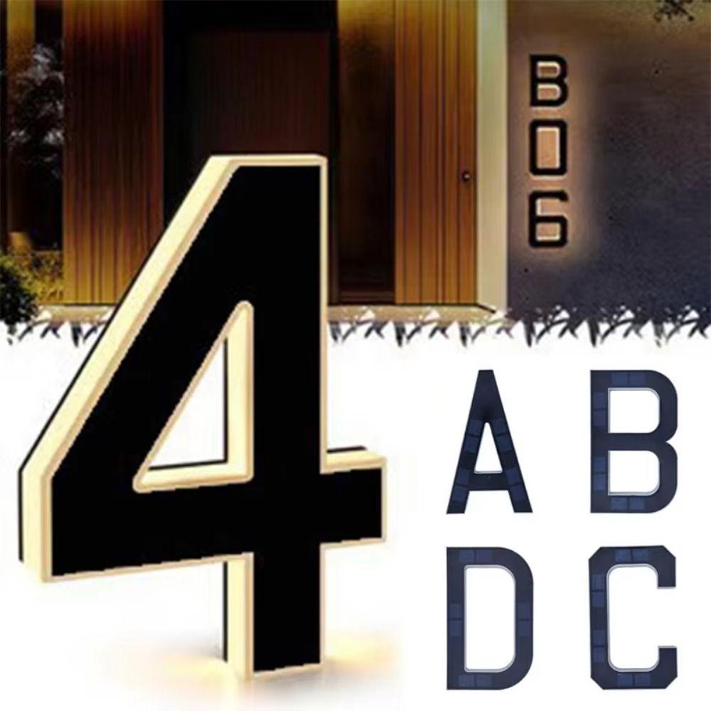 Solar Powered LED Address Numbers 6.7 Inch Size Solar Address Signs  Home Exterior