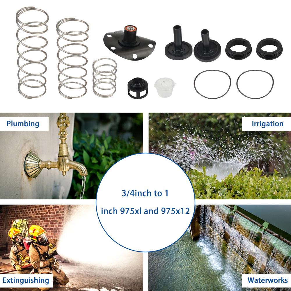 3/4"-1" Complete Backflow Repair Black Kit Fit For Zurn Wilkins 975XL and 975XL2 Backflow Preventer TL-1001B-BK