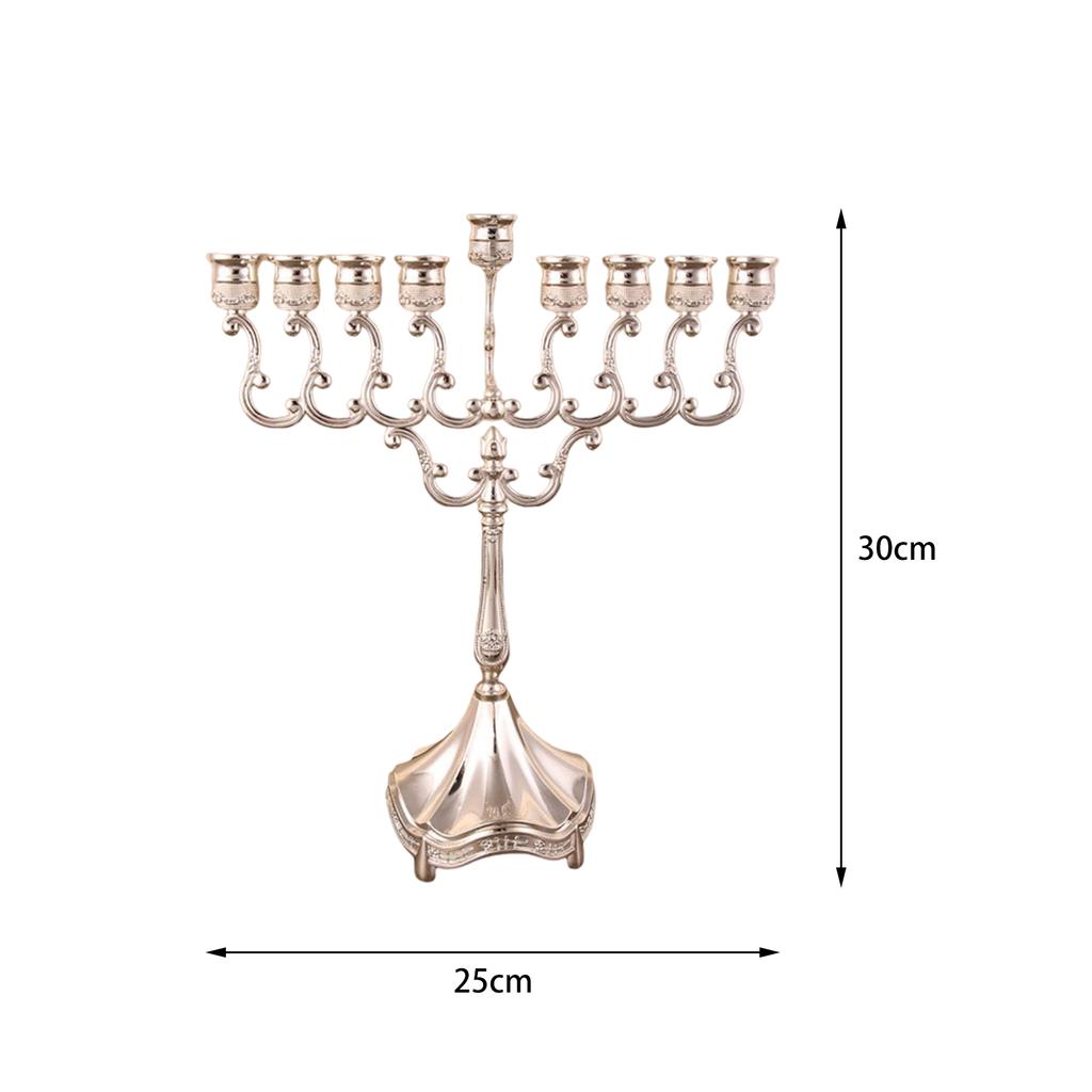 9 Branch Candle Holder 9 Head Candlestick Stand for for Hanukkah Menorah Candelabrum Christmas Party Wedding Celebration Decor