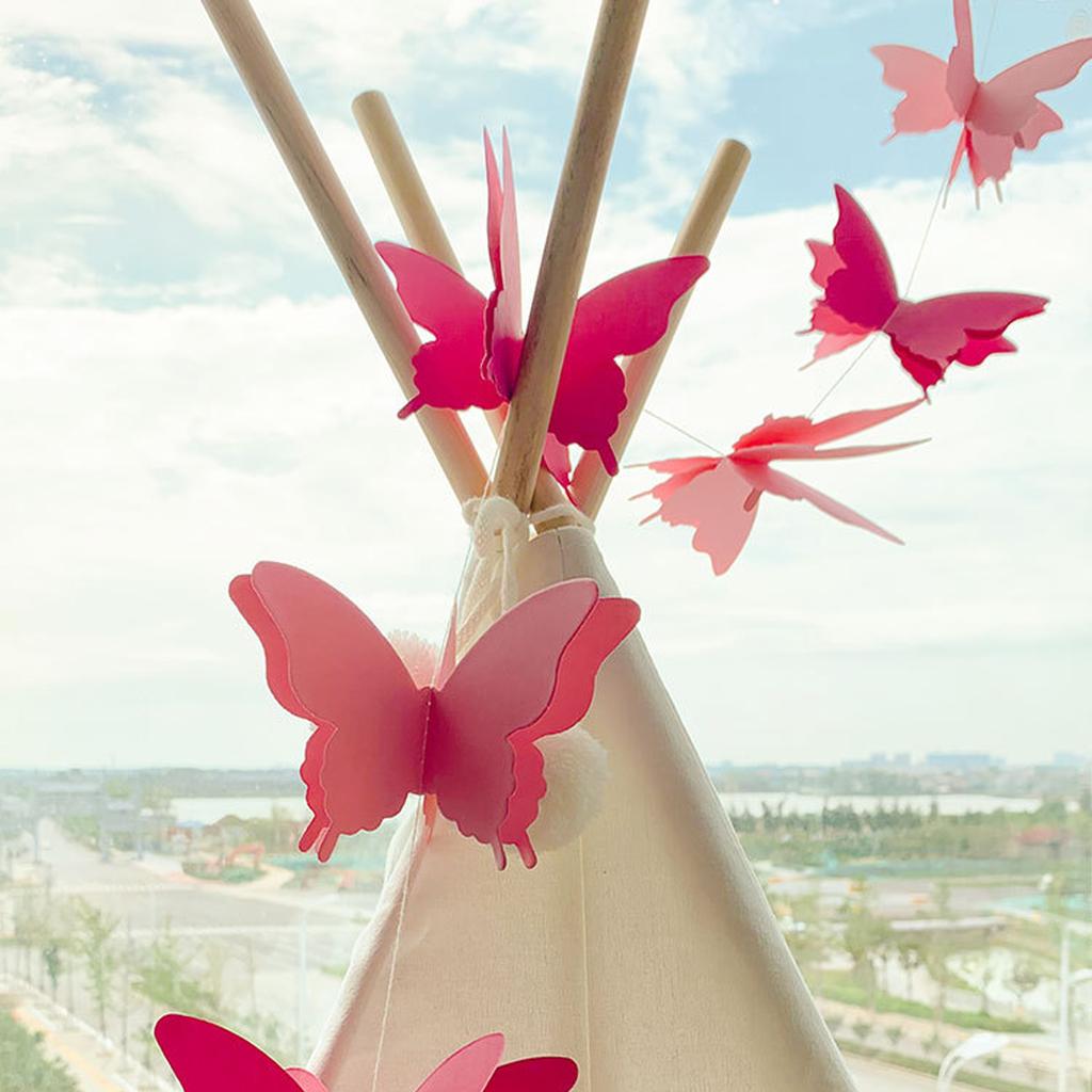 Romantyczna i przyciągająca wzrok girlanda z motyli do dekoracji przyjęcia weselnego, dekoracja na przyjęcie urodzinowe