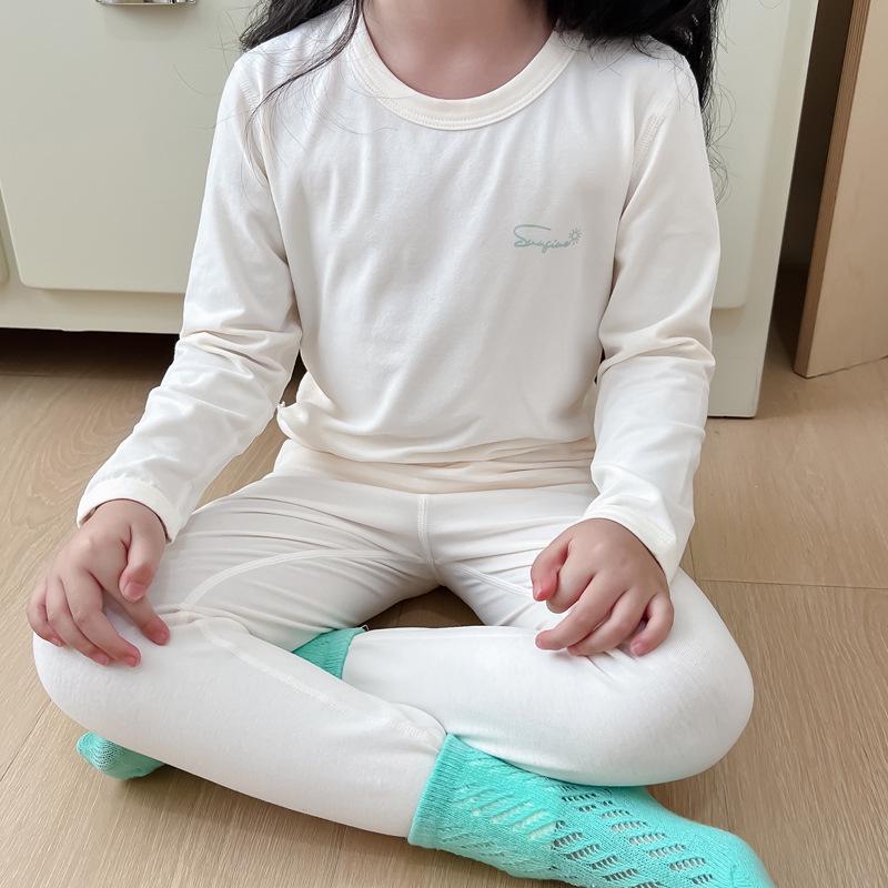 Kids' Lightweight Cotton Underwear Set - Autumn/Winter Pajamas for Elementary Students