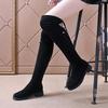 Fashion Large Size Warm Ladies Knee High Shaft Shoes Elegant With Low Heels Elastic Women's Long Boots Demi-season Winter 2024 Novelty