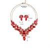 Women Flower Necklace Earring Jewelry Sets Wedding Bridal Accessories