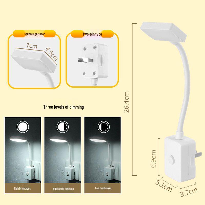 

Adjustable LED Wall Reading Light with Plug-in Socket and Dimmer Switch Default