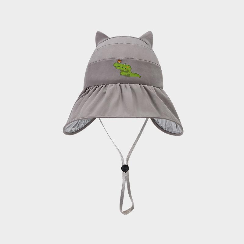 

Princess children empty top hat summer girls sun hat baby hat cute big brim sun hat parent-child cool hat tide серый