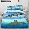 3D Octopus Duvet Cover King Queen Size Cute Cartoon Ocean Animal Bedding Set for Kids Teens Sealife 2/3pcs Polyester Quilt Cover
