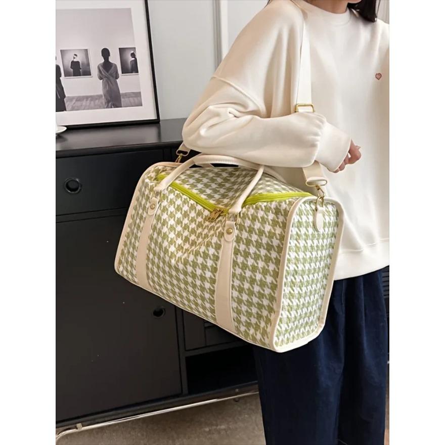 Vintage taşınabilir seyahat sırt çantası  büyük kapasiteli  kadın spor spor çantası  Haftasonu Gecelik Çanta