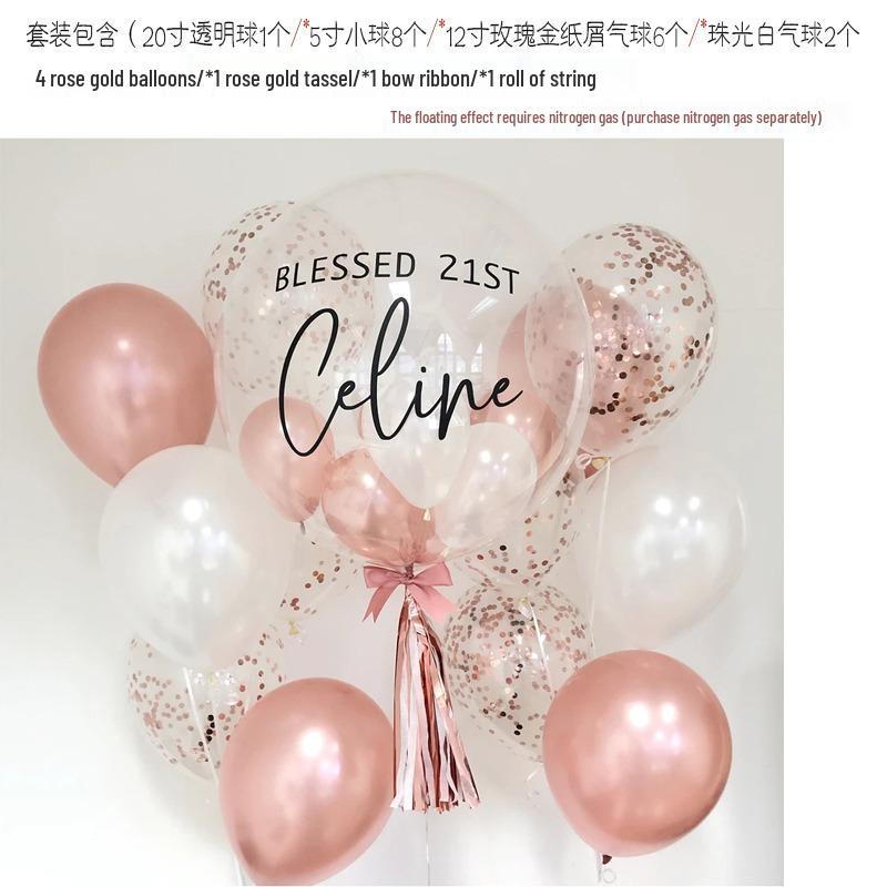 Creative Transparent Bobo Ball Holiday Balloon Set for Kids' First Birthday Party