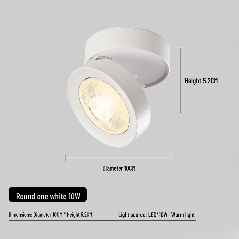 Folding Surface-Mounted Adjustable LED Spotlight for Hallway and Background Wall