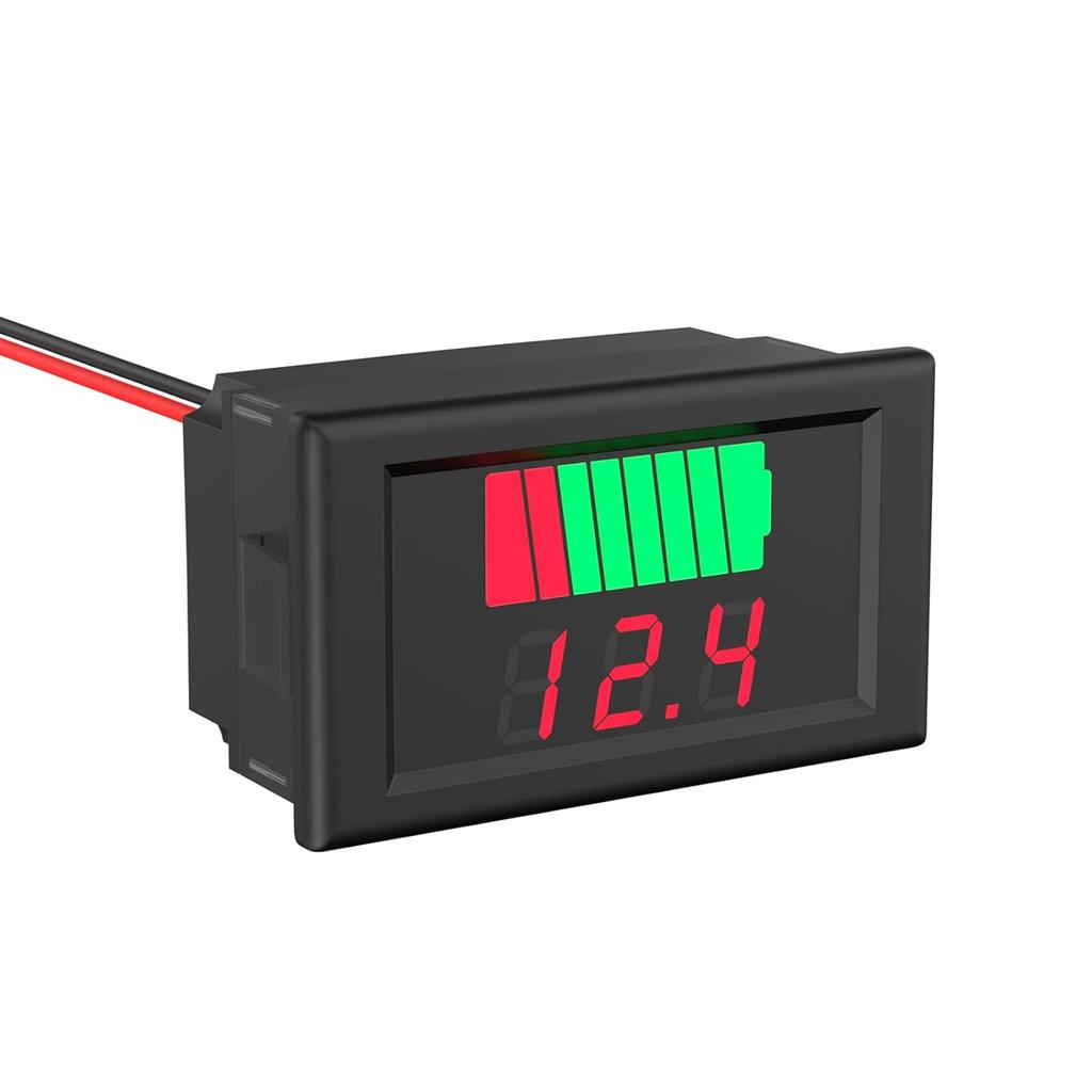 Battery Voltage Monitor, 2 In 1 Universial Battery Status Monitor 12V, 24V, 36V, 48V, 60V LED Digital Battery Meter for Lithium