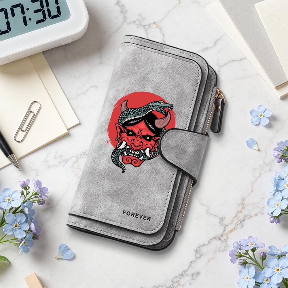 Stylish Printed Long Wallet Durable Portable Card Holder Daily Use Purse