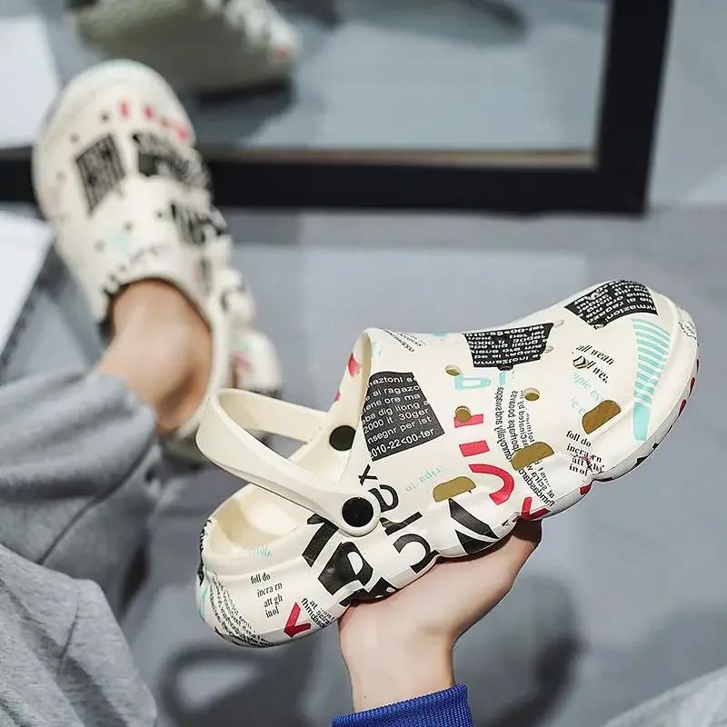 Fashion Shoes for Men Hole Non-slip Casual Man Sandals Descount New Design 2024 Luxury H Adult Buy Comfortable 39 Designer Summer Sale V