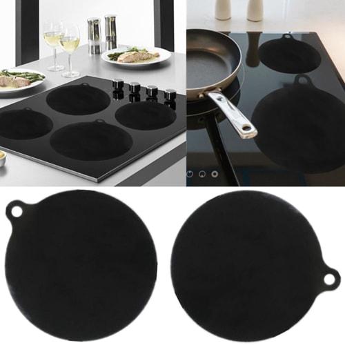 LIKENNY Silicone Cooktop Mats, 2-Piece Set, Approx. 22cm Diameter, Black, Heat-Resistant up to 250C, Washable, for Induction Cooktops and Stoves, Pro