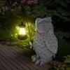 Solar Garden Statue Light Waterproof Creative Owl Figurine with LED Lamp Owl Solar Powered LED Light for Garden Patio and Lawn