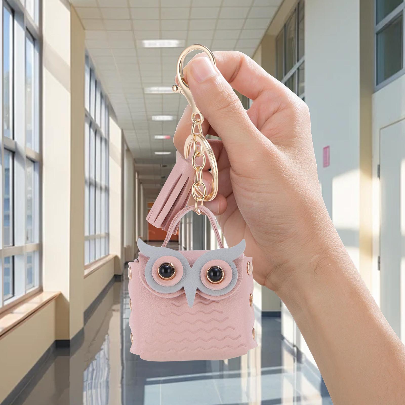 

Подвеска в виде совы-кисточки для мелочи, сумка для наушников с рисунком, брелок для автомобиля One Size розовый