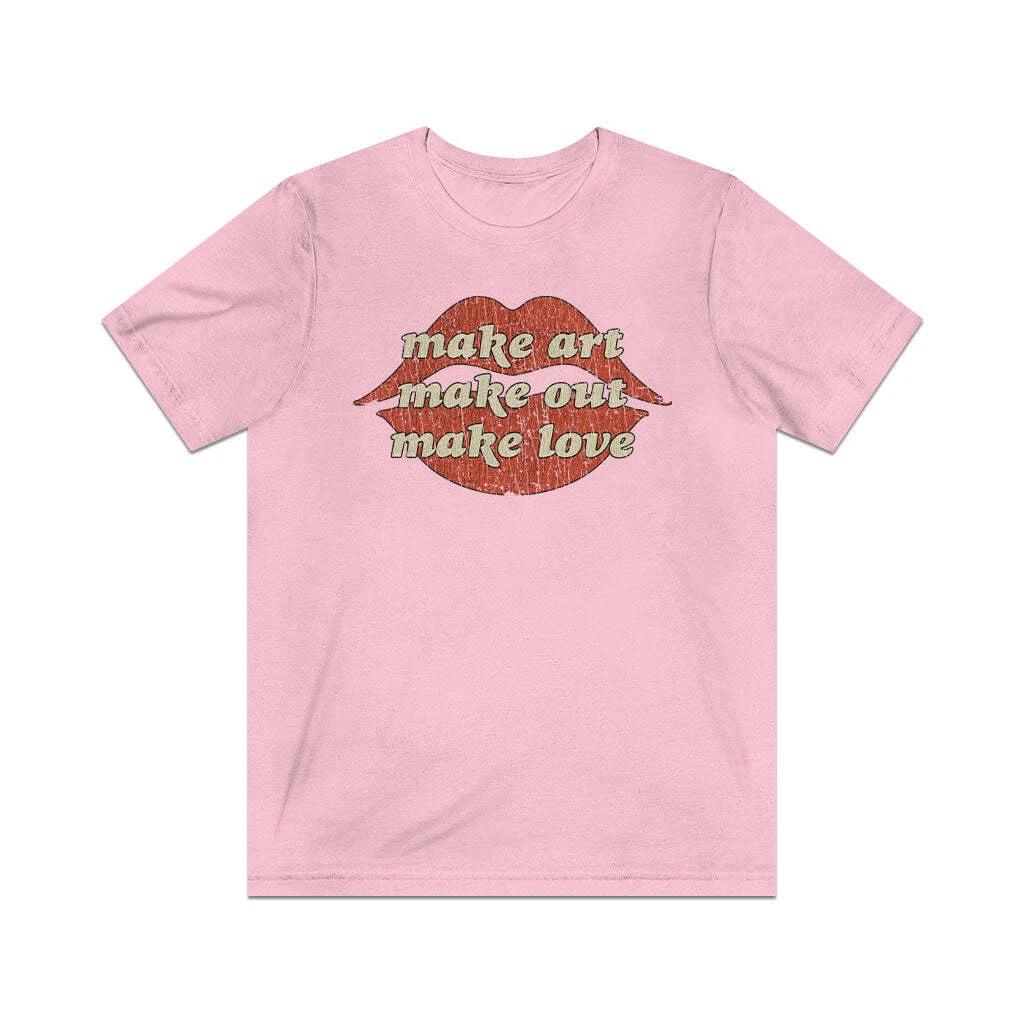 

Make Art. Make Out. Make Love. 1971 Vintage Men s T shirt 2XL