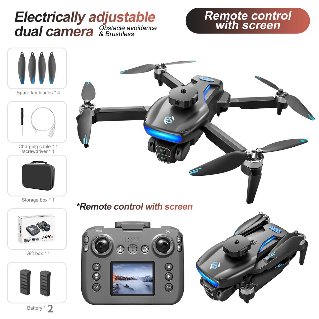 2025 New S181 Drone  4K HD Camera Screen Controlled Brushless Obstacle Avoidance RC helicopter Foldable Quadcopter Dron RC Toy