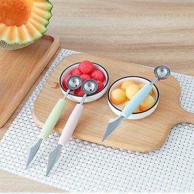 Accessories Dual-head Stainless Steel Carving Knife Fruit Watermelon Ice Cream Baller Scoop Stacks Spoon Home Gadgets