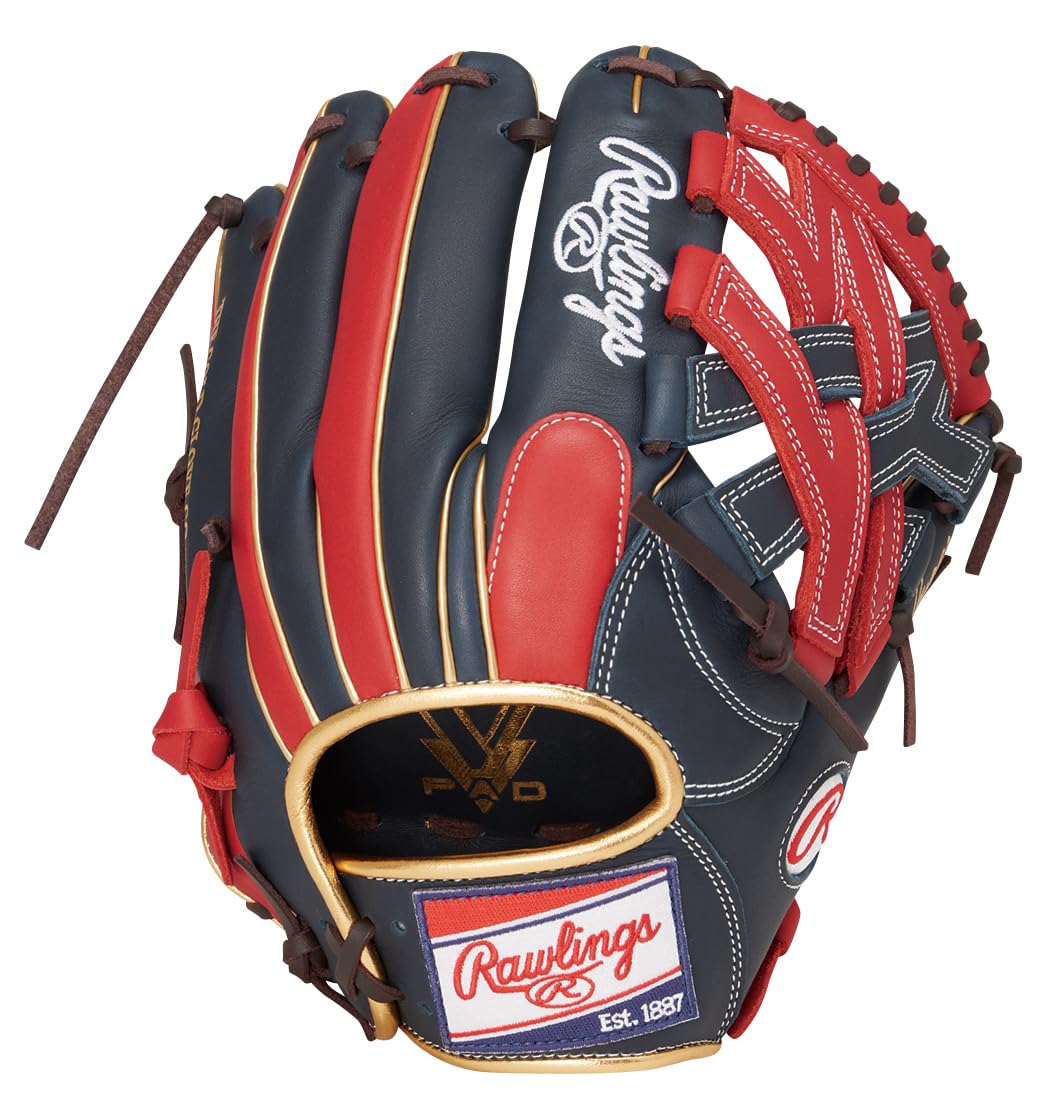 

Rawlings Hyper Tech Color Sync Baseball Glove All-Round Use GR6HTCN65 11.75 Inches Navy Scarlet Left-Handed