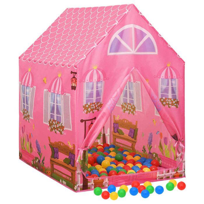 93681 vidaXL Play Tent for Children Pink 69x94x104 Cm