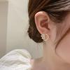 South Korea's New S911 Silver Needle Flower Ring Opal Stud Earrings Temperament Fashion Earrings Trendy Fresh Earrings