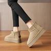 Small thick-soled inner heightening thickened snow boots winter new velvet short boots trendy cotton shoes