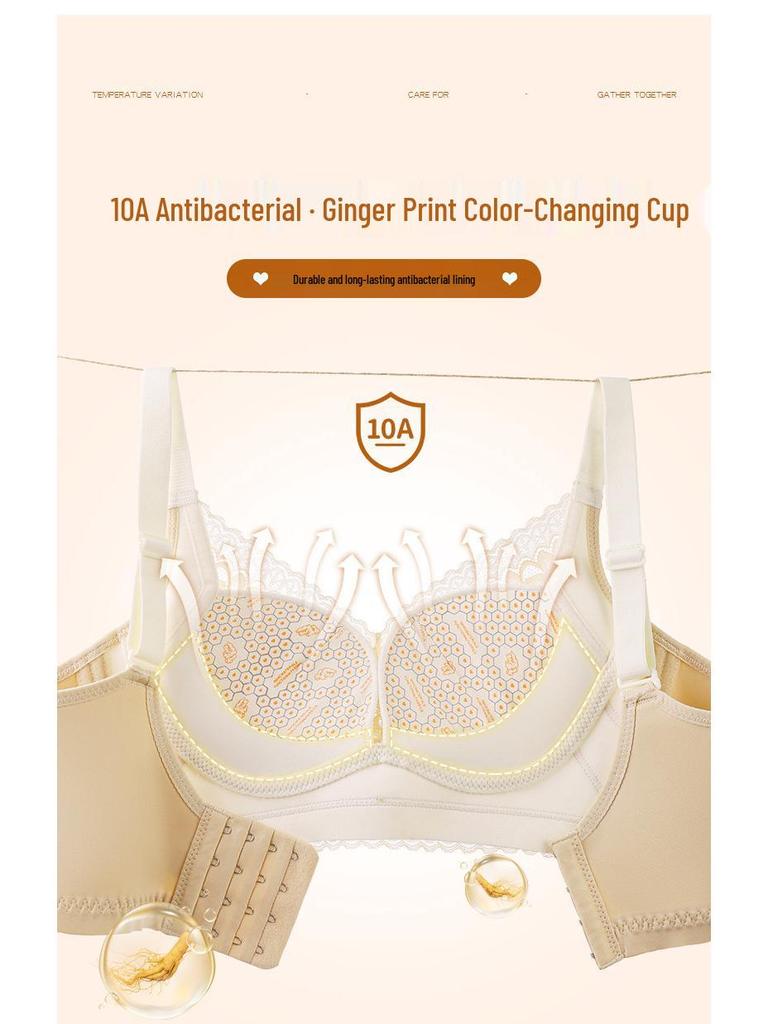 2025 Lace Wire-Free Bra: Women's Antibacterial, Breathable, Anti-Sag, Round Cup for Large Bust with Minimizing Effect