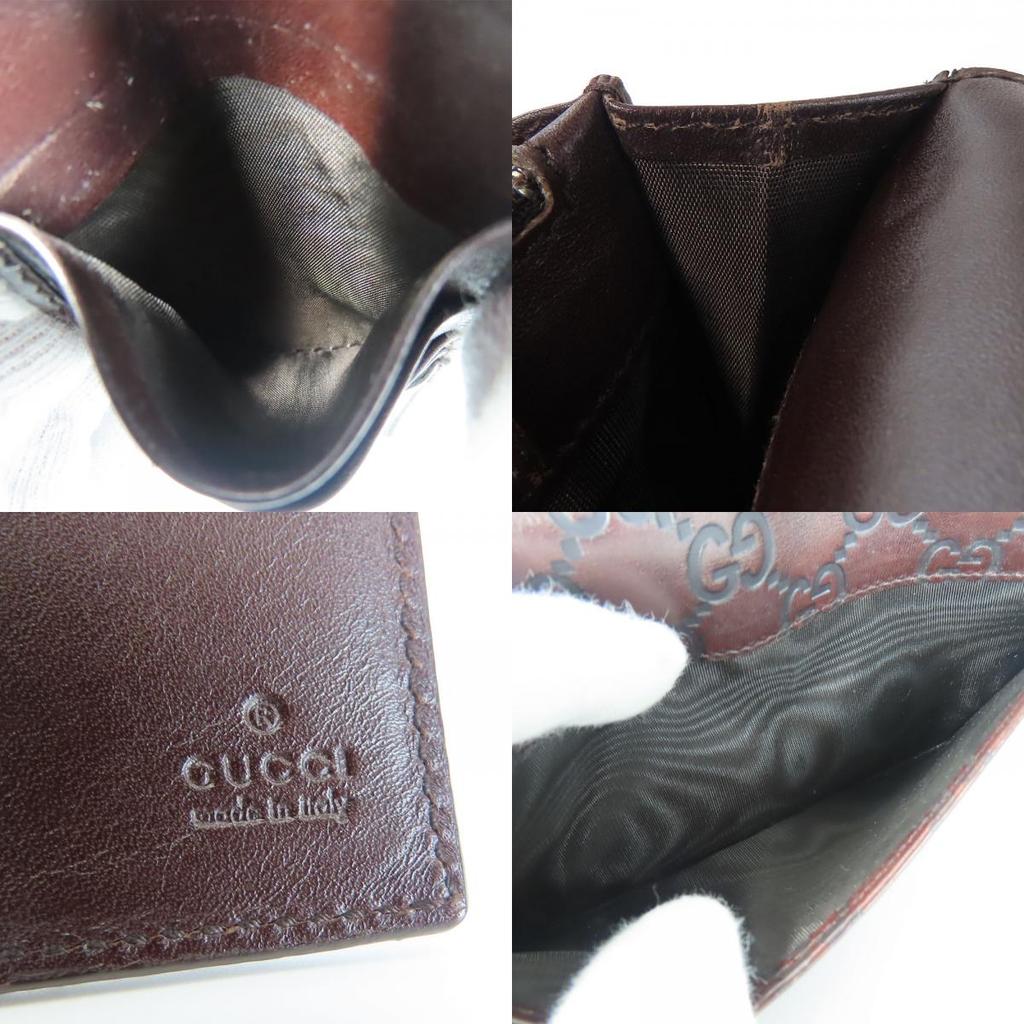 Used GUCCI Bifold Wallet 146229 Sima leather Dark brown Purse