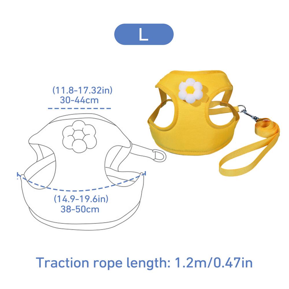 

Кошачья шлейка регулируемая защищенная от побега маленькая кошачья жилетка-шлейка для кошек мягкая сетчатая кошачья жилетка-шлейка и поводок для прогулок дышащая XS жёлтый