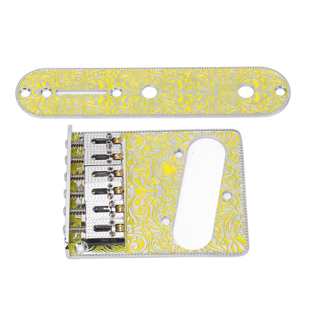 6 String Saddle Bridge Electric Guitar Bridge Decoration with Control Plate for TL Electric Guitar