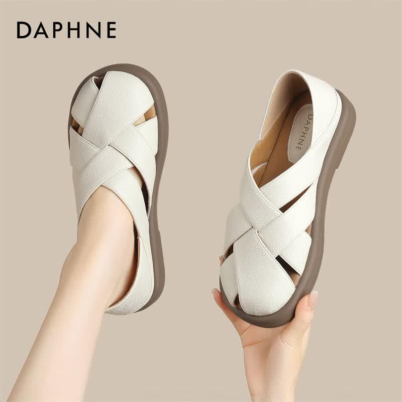 Daphne Women s Flat Woven Closed Toe Roman Sandals EU 37