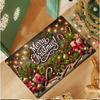 Flannel Thickness Mat - 1pc Door Mat, Beautiful Christmas Style Merry Print Absorbent Non-Slip Area Mat, Comfortable