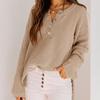 European and American Autumn/winter New Women's Half-cardigan Knit Sweater, Buttoned Open-front, Casual Loose Solid-color Sweater for Women
