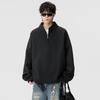 Men's Plus Size Heavyweight Fleece Half-Zip Hoodie - Casual Loose Long Sleeve for Spring, Autumn, Winter