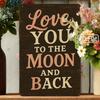 Tin Sign Love You To The Moon Metal Wall Art 8x12 Inches Vintage Romantic Decor Plaque
