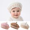 Soft Cotton Baby Beret Hat Lace Ruffled Pullover Hat Fashion Knitted Hat For Toddlers