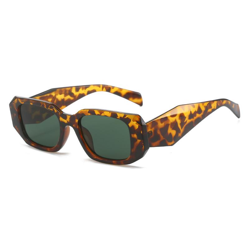 Hinged Tooth Square Small Frame Personalized Angular Cut Sunglasses Female Hip Hop Dancing Glasses 9128